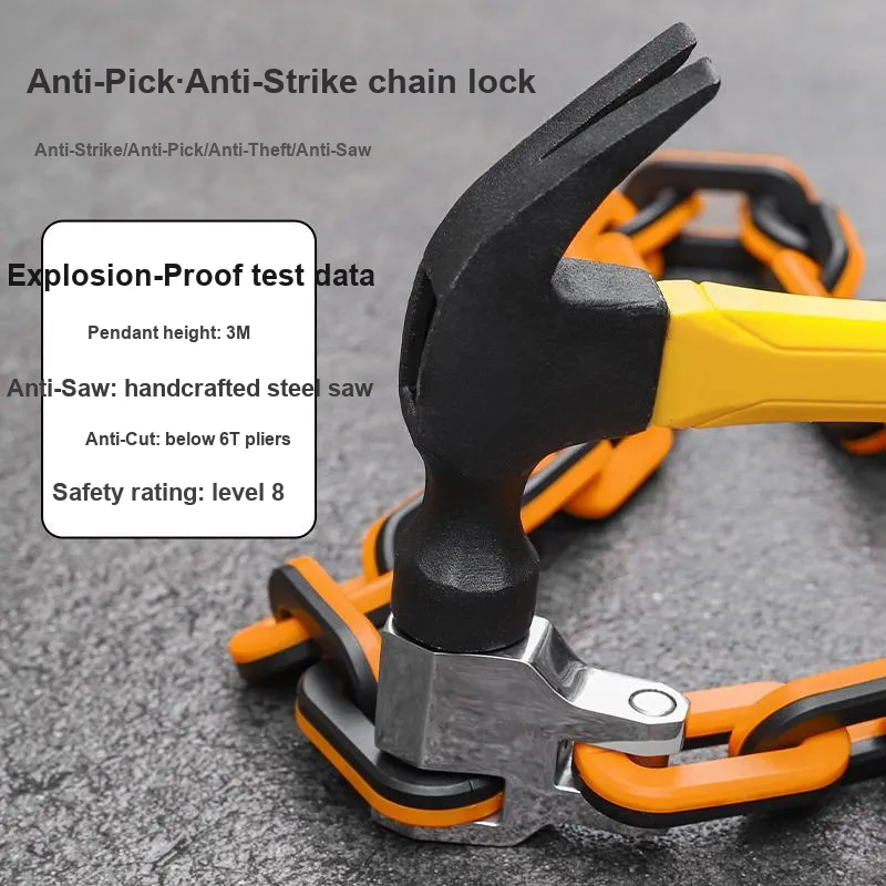 WEST BIKING Bicycle Locks Anti Pick, Anti Rust, Adjustable Chain Lock-8
