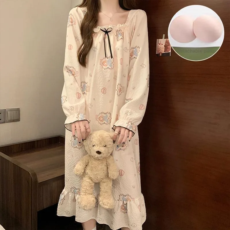 Ta Yan Nightgown Women's Apricot-4