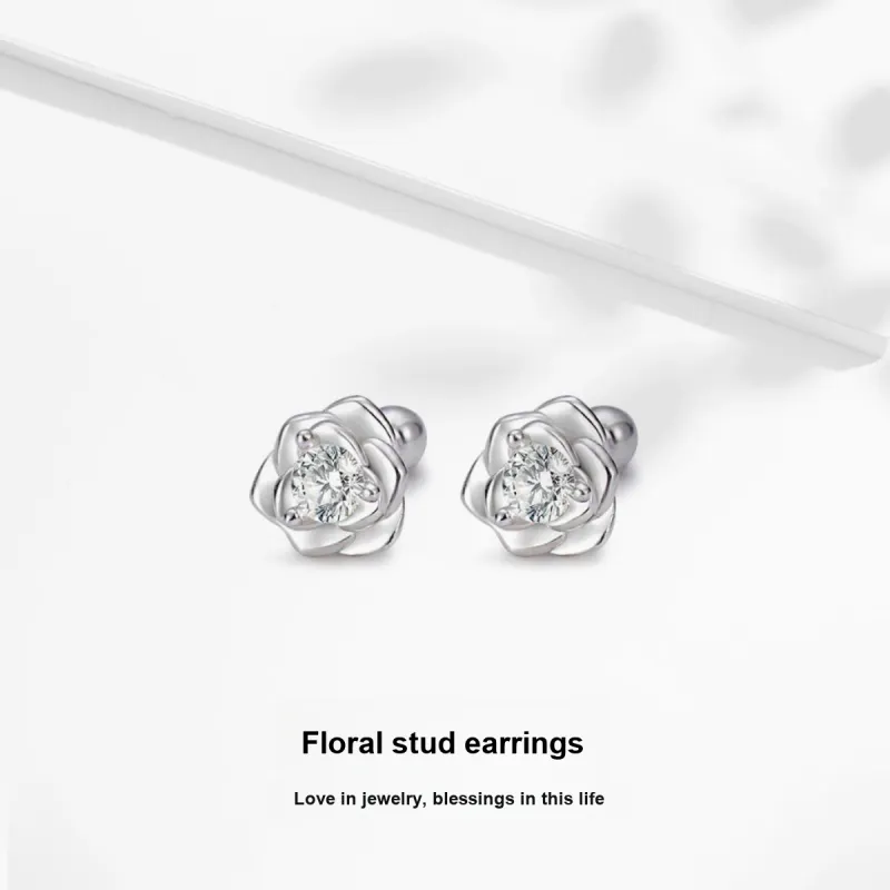 MISS TOOYA S999 Fine Silver Stud Earrings Women's-1