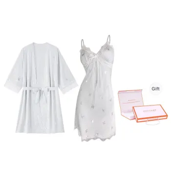 ANVINAL Nightgown Women's Light Blue