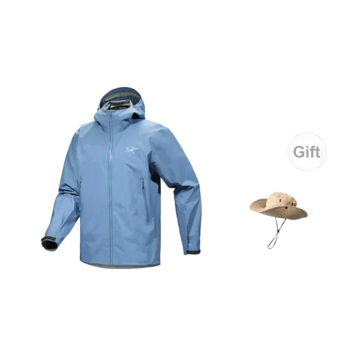 Arcteryx Beta Series Windbreaker Jackets Men Turquoise Blue - Includes Hood