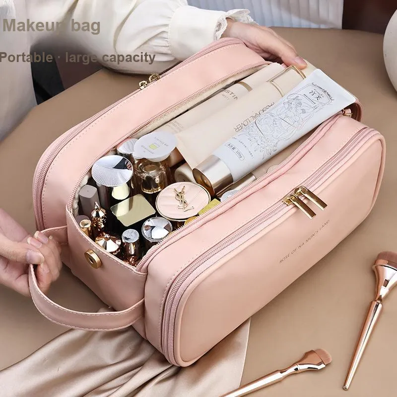 Gentle Welcome Portable Storage Bag, Toiletry Bag, Handbag, Double Zippers Makeup Bags Vanity Travel Stool-6
