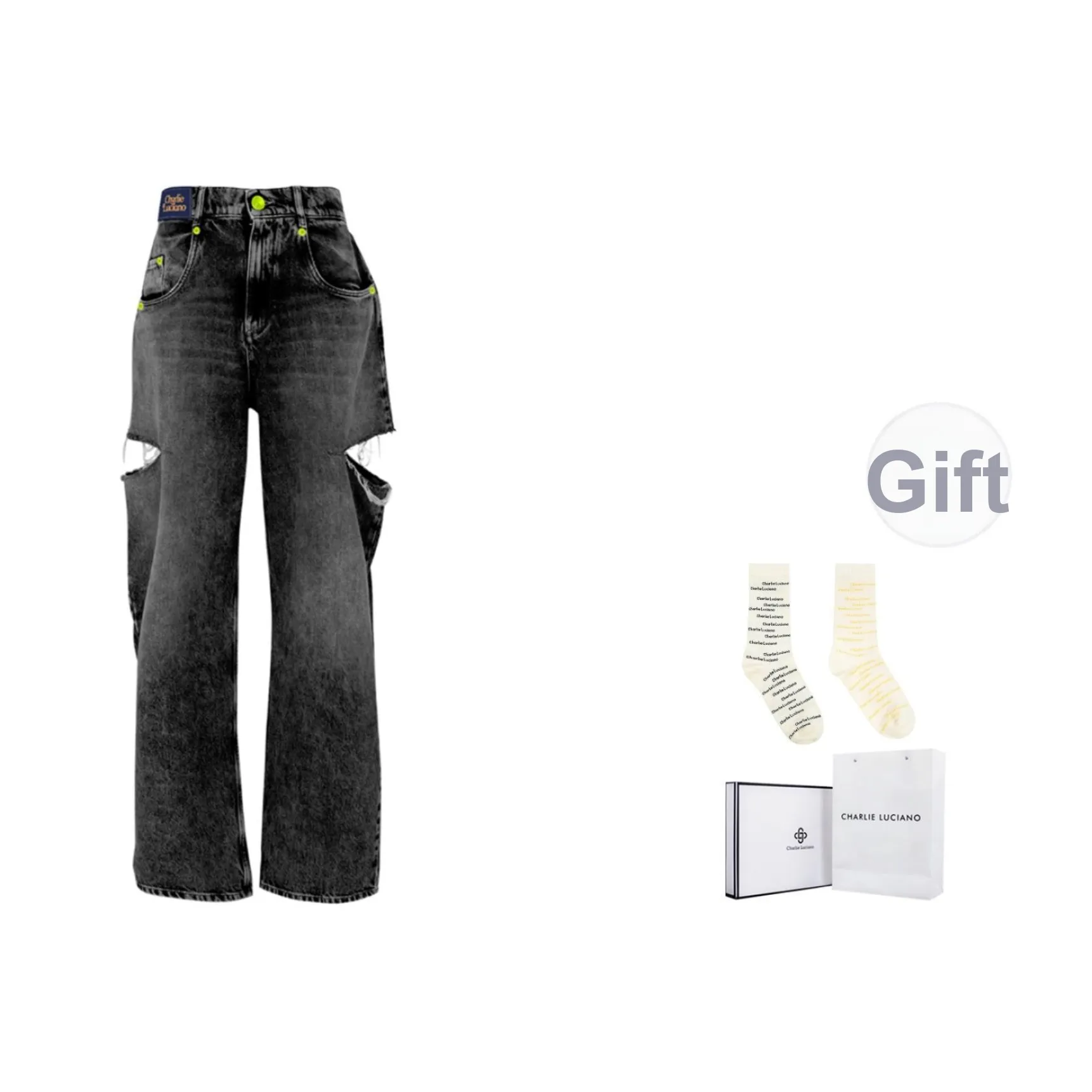 Charlie Luciano Джинсы Унисекс Черный