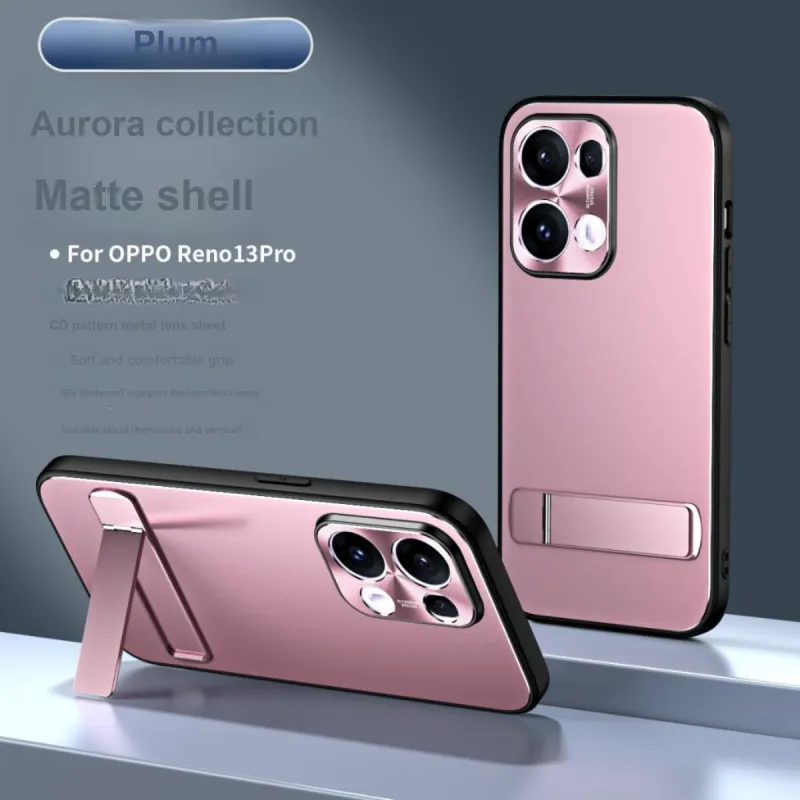 ZHUOJI Matte Material Aurora Invisible Stand Phone Case Compatibility Opporeno13pro/reno12/11pro+/Reno10-11