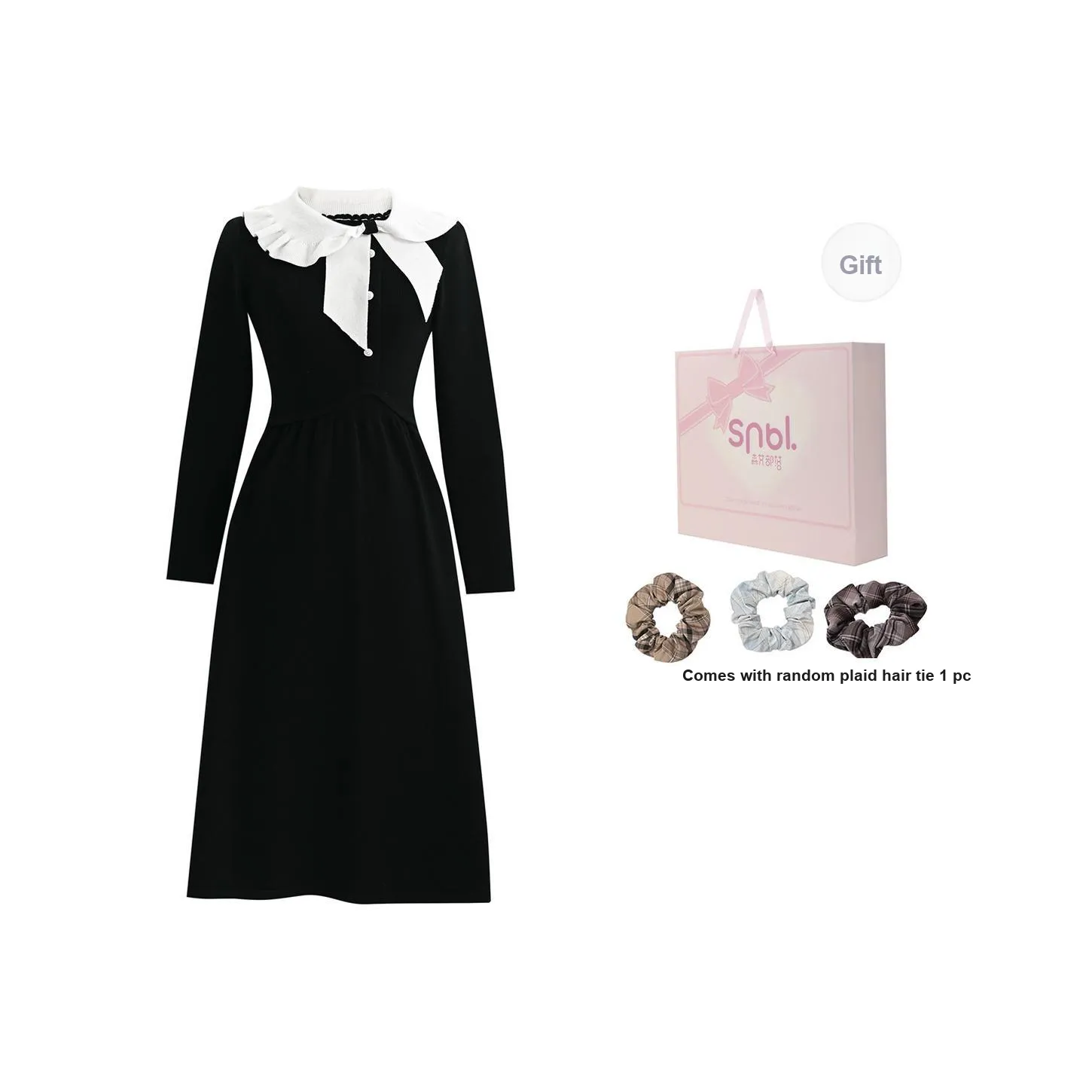 SNBL Длинное платье с длинным рукавом женское