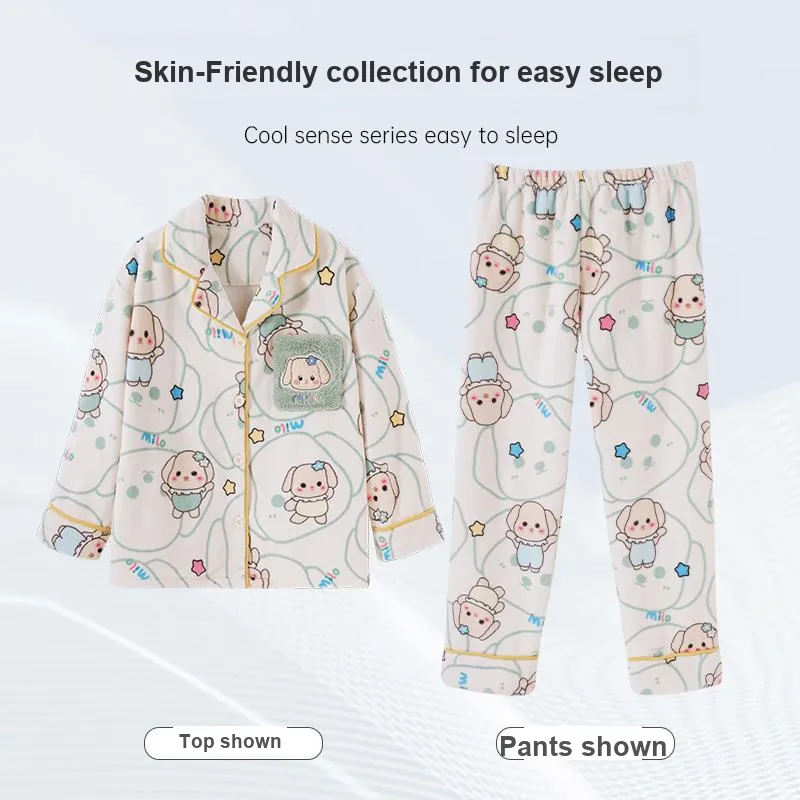 Maultiay Pajama Set Women's Apricot-3