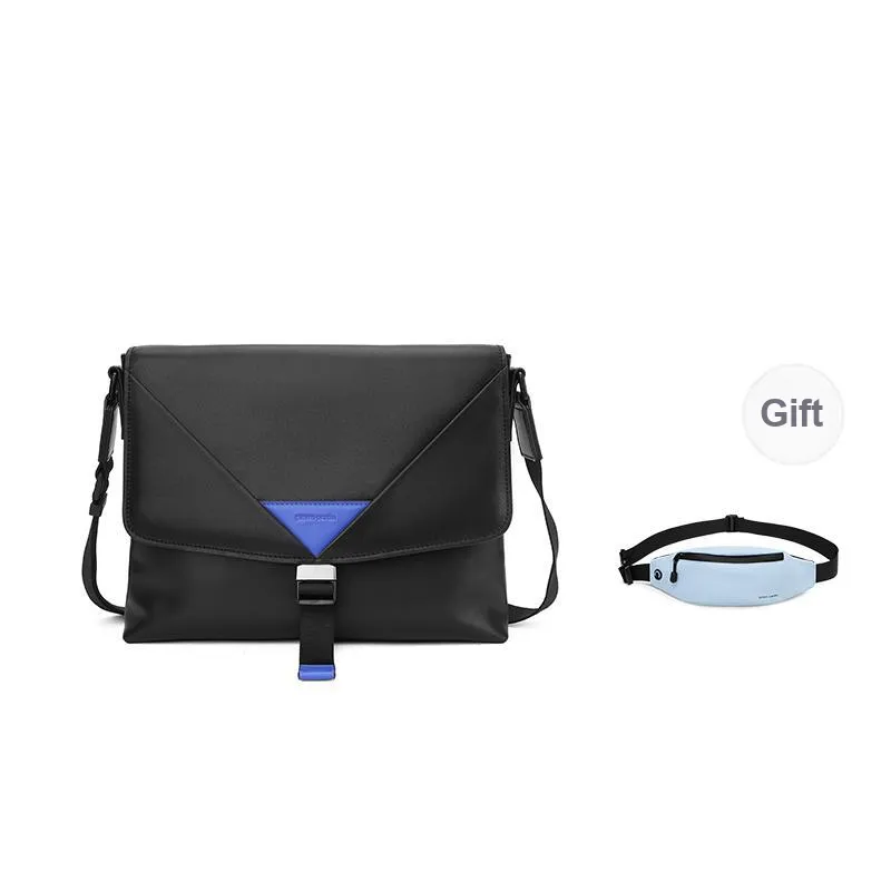 PIERRE CARDIN Genuine Leather Messenger Bag, Shoulder Bag, Crossbody Bag Men's Black-0