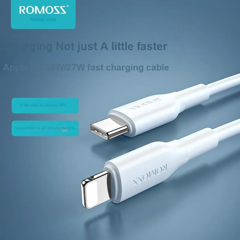 ROMOSS CB12 0.2/1/1.5/2.0m A To Lightning Type C To Lightning Safe Fast Charging No Damage To Device Apple Cable-5