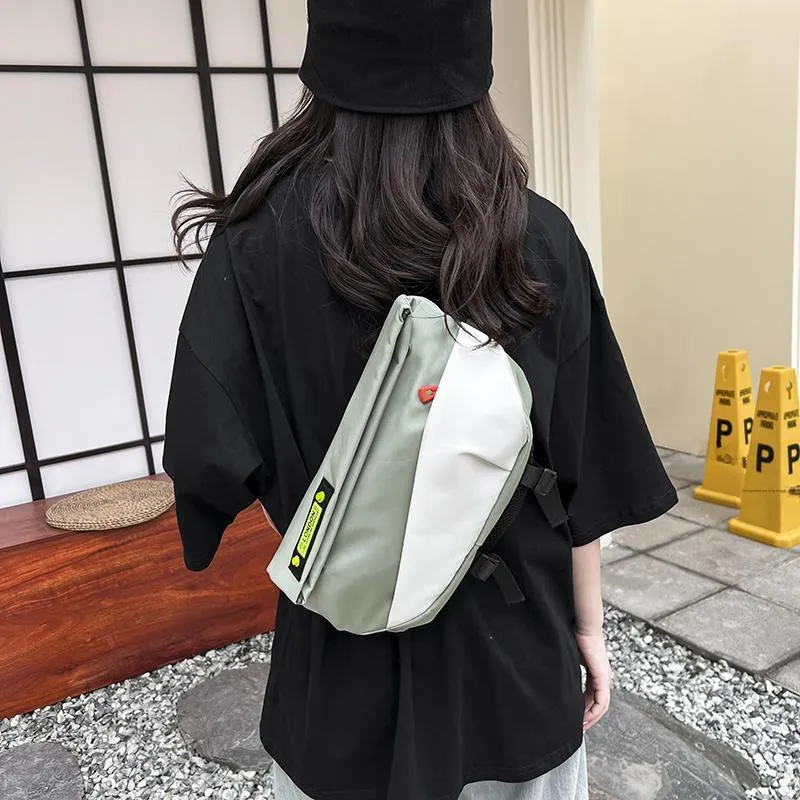 MOK Nylon Sling Bag Unisex Pure Black/Black/Green/Blue/Pink-8