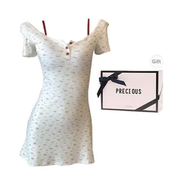 OEING Nightgown Women's Gift Box Set Floral White