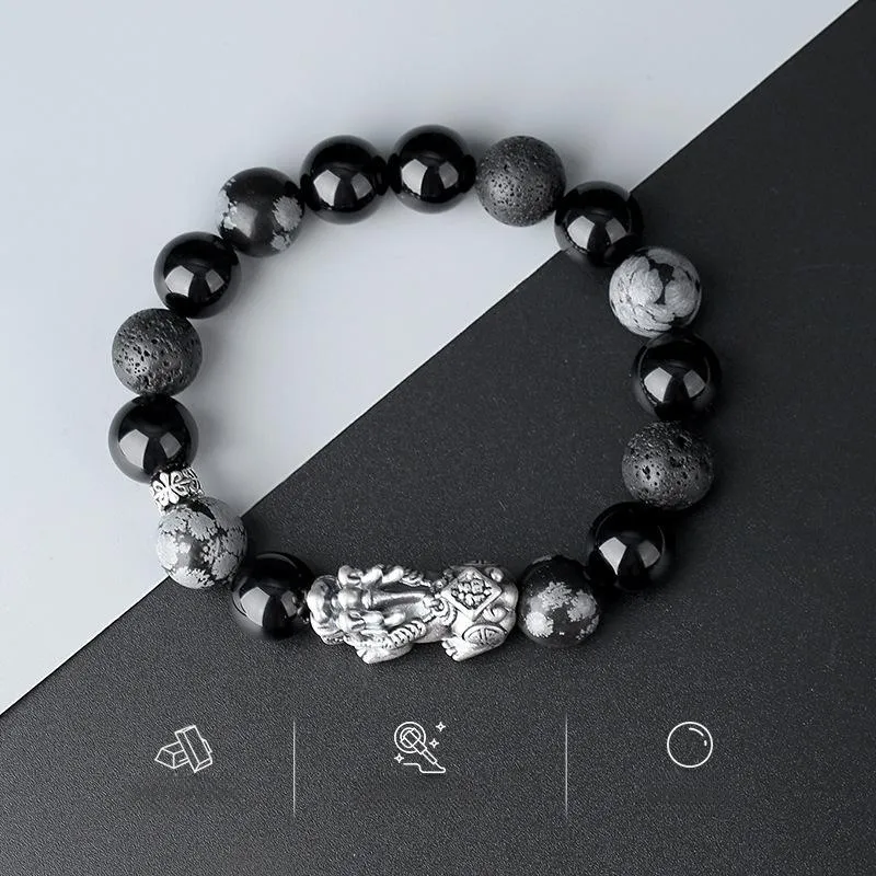 DIHUAJI Obsidian Bracelets Men's-2