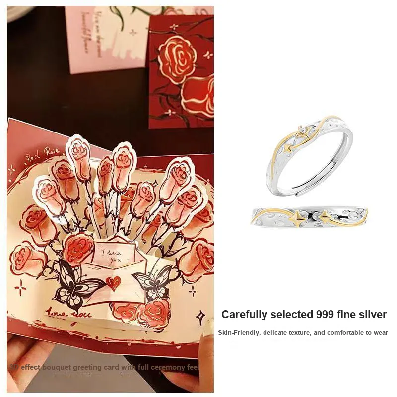CLARKIA FLOWER Sterling Silver Rings Unisex-2