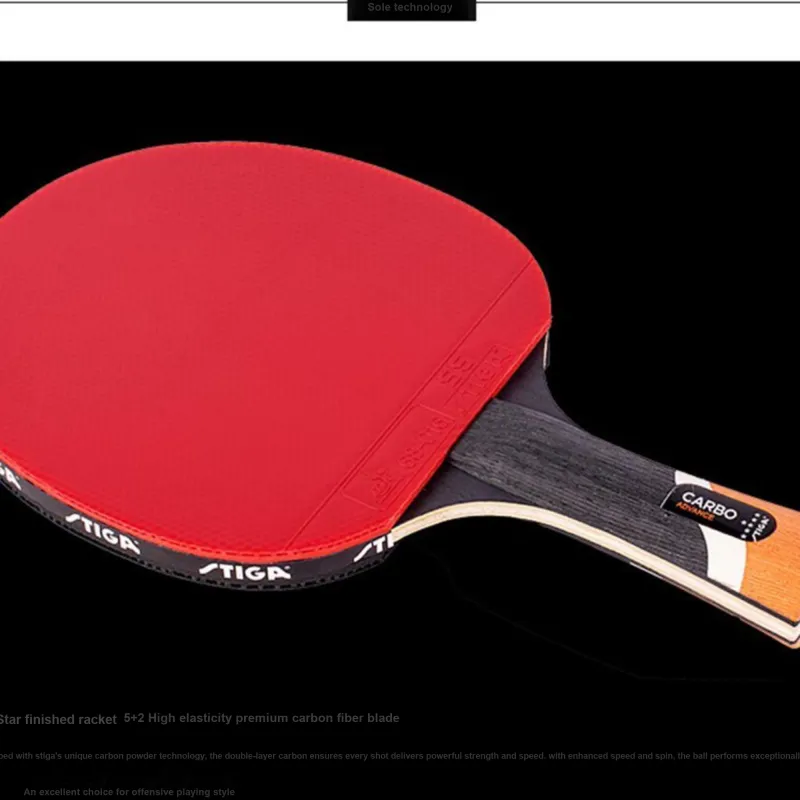 Stiga Ping Pong Paddles Unisex All Wood With Carbon Fiber-2