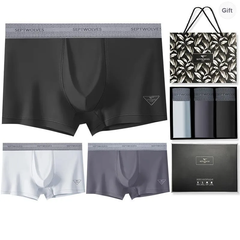 SEPTWOLVES Underpants Men's 3 Pack Gift Box Set+Shopping Bag-11