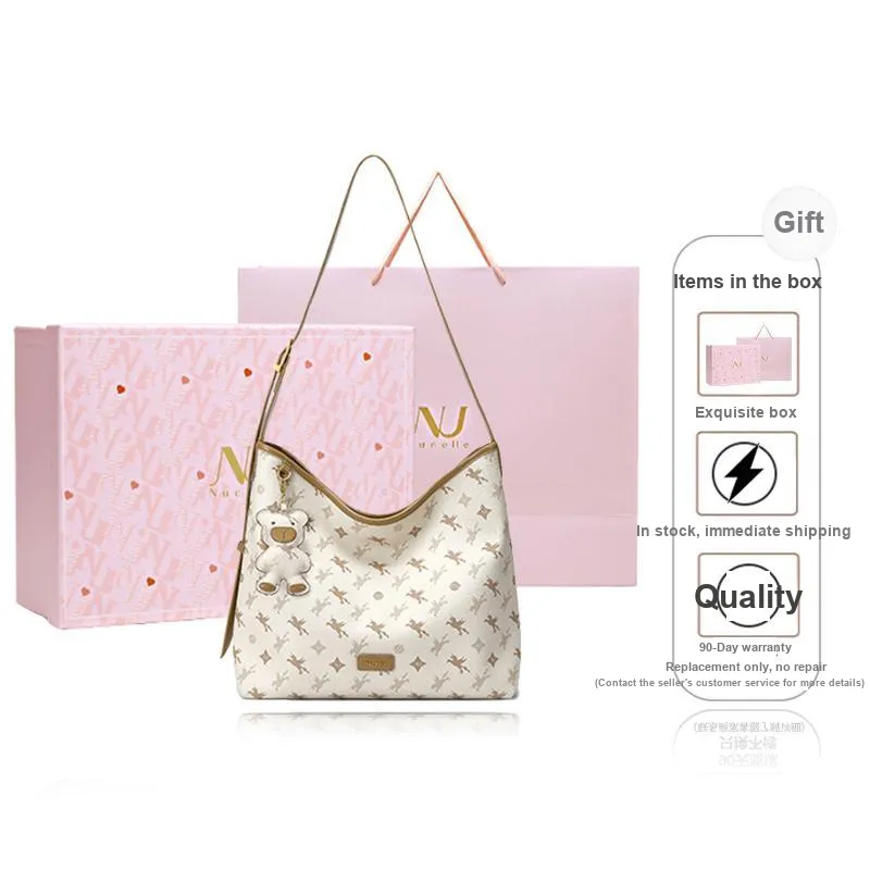NUCELLE PVC Shoulder Bag, Commute HOBO Bag, Single Shoulder Crossbody Bucket Bag Tubas Women's Multicolor-0