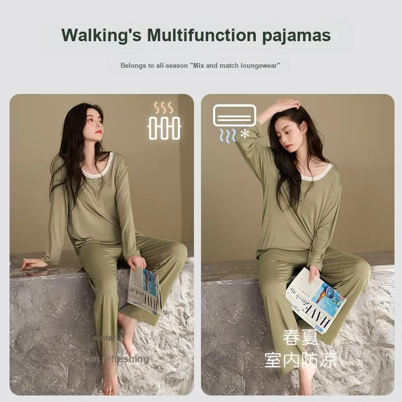 Xuan Liang Pajama Set Women's Tea Gray-3