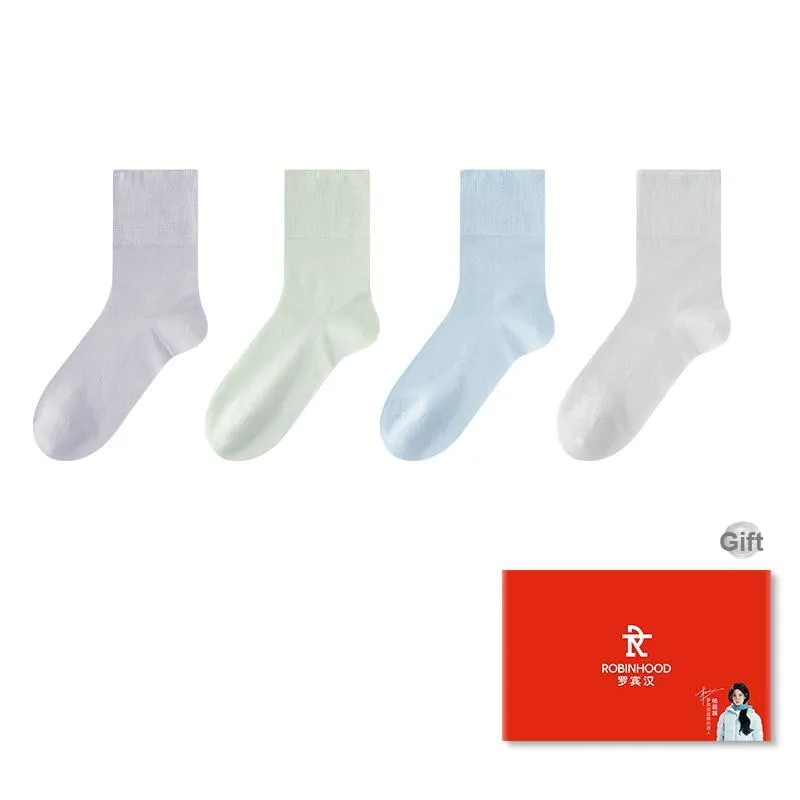 ROBINHOOD Mid Calf Socks Women's Box 4 Pack-5