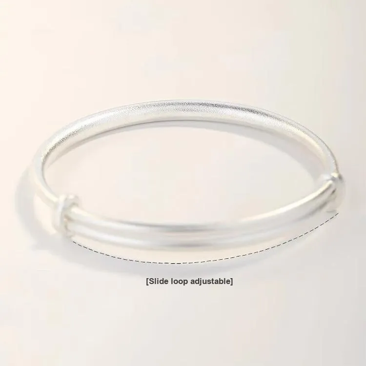 CHINA GOLD 999 Fine Silver Bangles Women's-2
