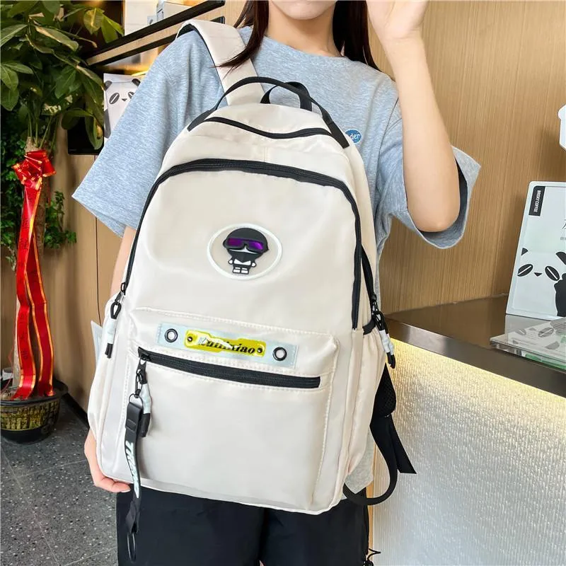 GEERDUN Nylon Backpack Regular Unisex Dark Gray/Black/Khaki/Light Gray/White-8