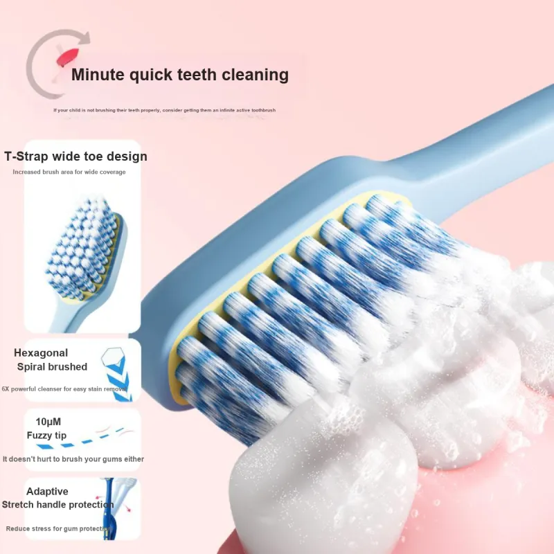 YOUNGELF Active Refreshing Toothbrushes Soft Bristle Mouthguard With Wide Tip 4 Pack-2