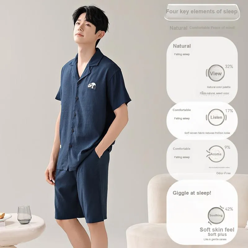 MIIOW Cool One Summer Series Pajama Set Men's Blue-2