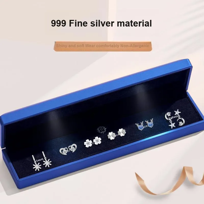 GAGA S999 Fine Silver Stud Earrings Women's-4