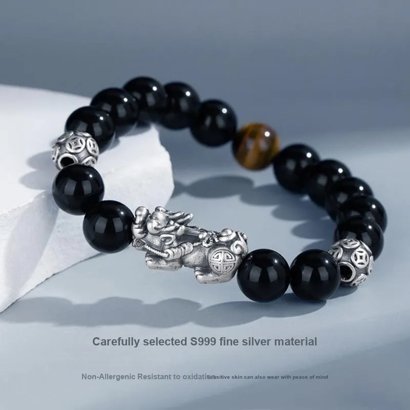MISS TOOYA Natural Obsidian Bracelets Unisex-2