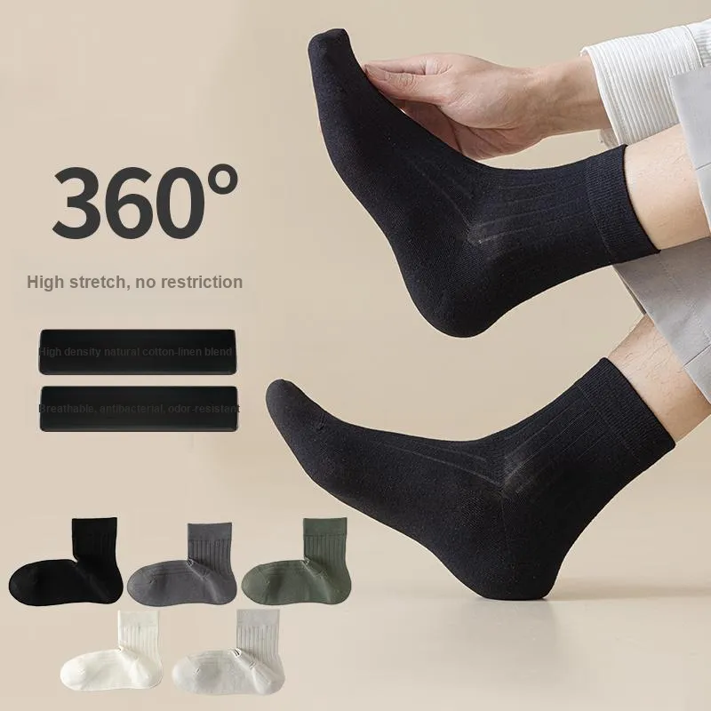 PLANDOO Mid Calf Socks Men's Shopping Bag 5 Pack-7