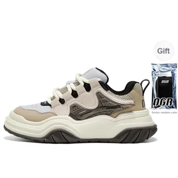 OGR Wave Rider Skateboard Shoes Unisex Low Top White Brown