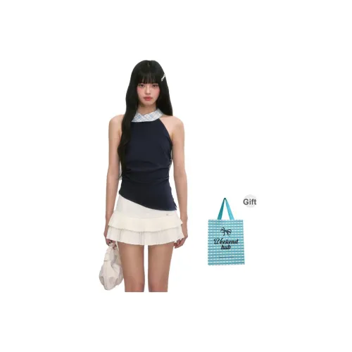 WEEKEND HUB Темно-синие женские майки