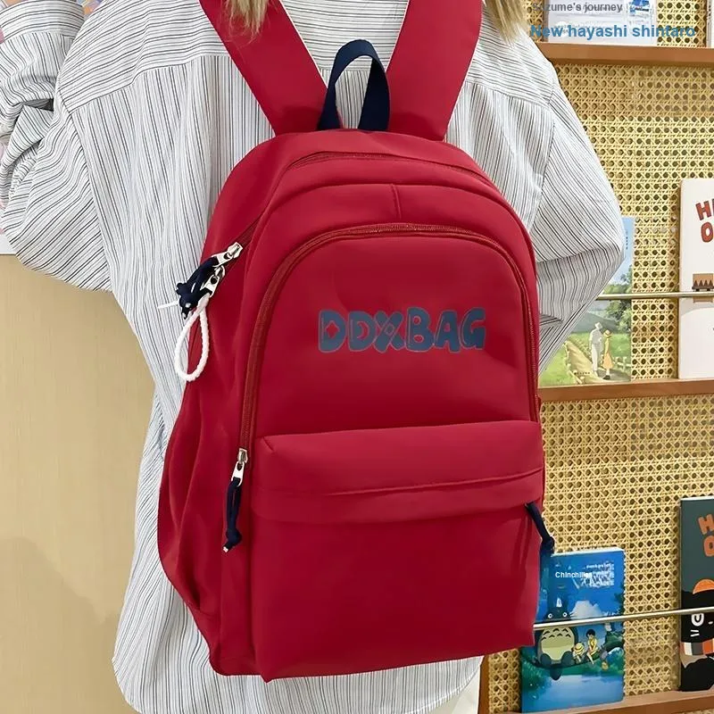 BRABOSTON Polyester Backpack Unisex Red/Black/Yellow/Blue-5