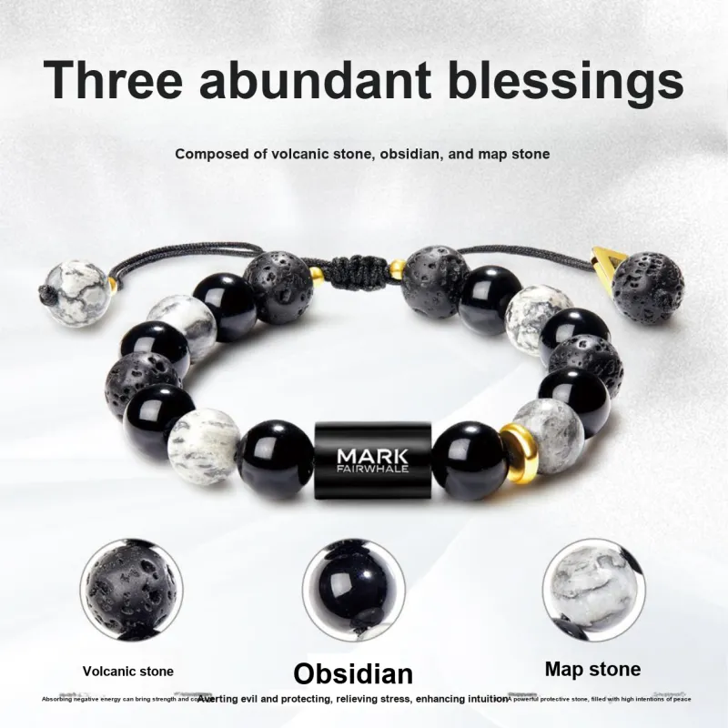 FAIRWHALE Obsidian Bracelets Unisex-1