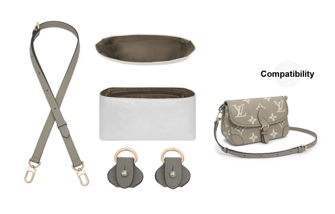 Lan Bao Fan Cow Leather Bag Accessories Women's Gray