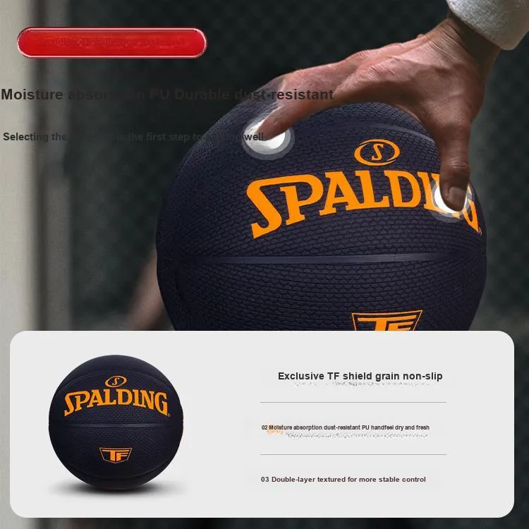 SPALDING TF Collection 77 961Y PU Basketball Black Size 7 Ball Training Unisex-8