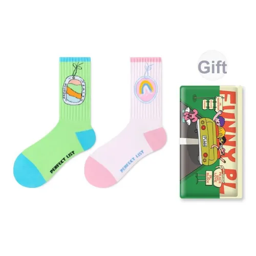 PL Этикетка Мода Носки CD Унисекс MID Носки до икры