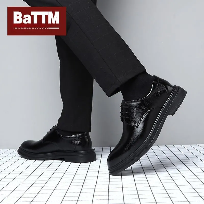 Batotem Dress Shoes Men Low Top Black/Brown-3