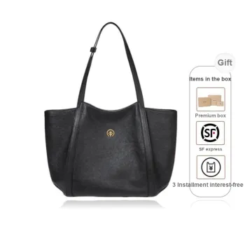 BAGTREE Calfskin Tote Bag, Shopping Bag, Crossbody Bag, Shoulder Bag Unisex Black/Roasted Brown/Caramel