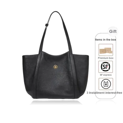 BAGTREE Calfskin Tote Bag, Shopping Bag, Crossbody Bag, Shoulder Bag Unisex Black/Roasted Brown/Caramel