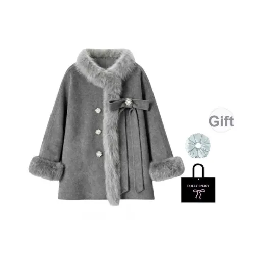 M MAICCO Серый В комплекте с резинкой для волос + эксклюзивной коробкой Женское пальто