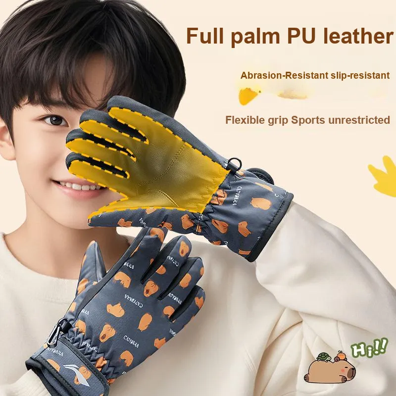 LiNing Ski Gloves Windproof And Rainproof, Cold Resistant Thermal Gloves Kids'-6
