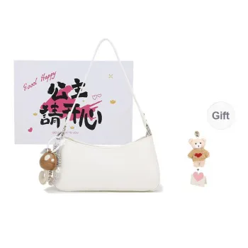 BUHOWE PU Shoulder Bag Women's Milk White/Light Yellow