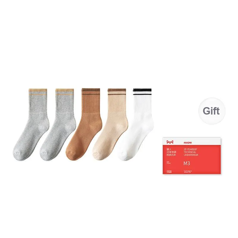 MIIOW Trend Party Series Mid Calf Socks Women's Shopping Bag 5 Pack-5