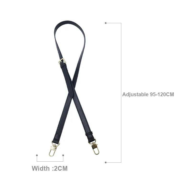 Cow Leather Bag Strap Women's Black/White-4
