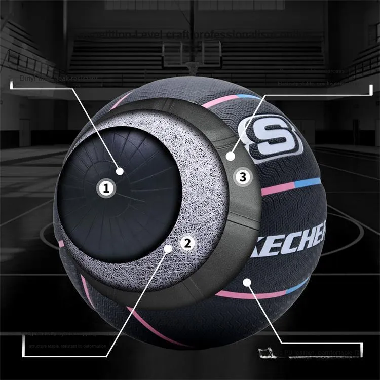 Skechers PU Basketball Black Size 7 Ball Street Training Competition Unisex-5