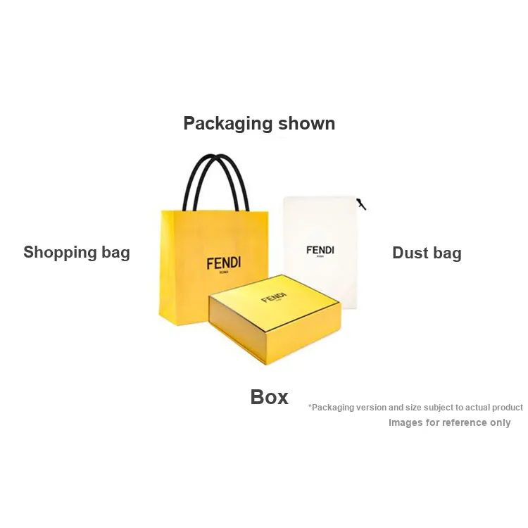 FENDI Calfskin Tote Bag Shopping Bag Handbag Medium Size Women's Champagne-5