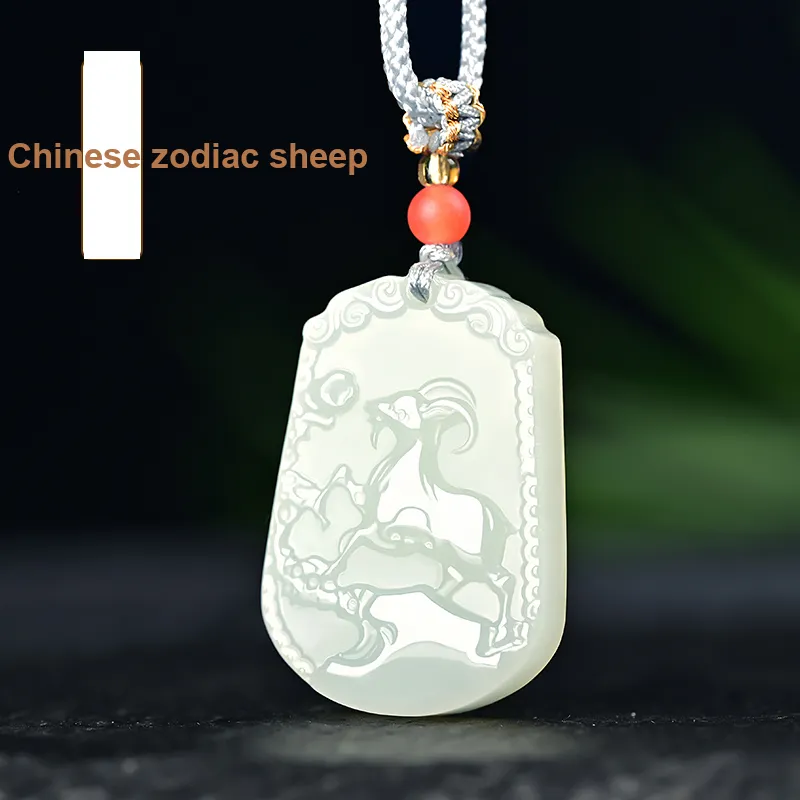 KUNYUYAO Hetian Jade Pendants Pale Greenish White Jade Unisex-44