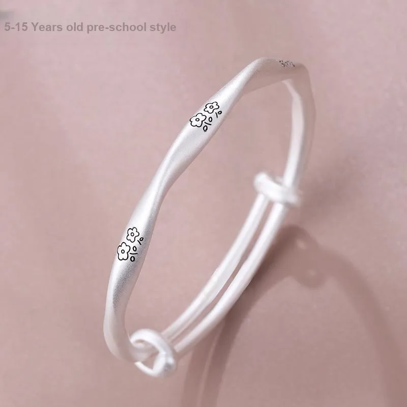 Silver Arashi Sterling Silver Bangle 999 Fine Silver Kids'-4