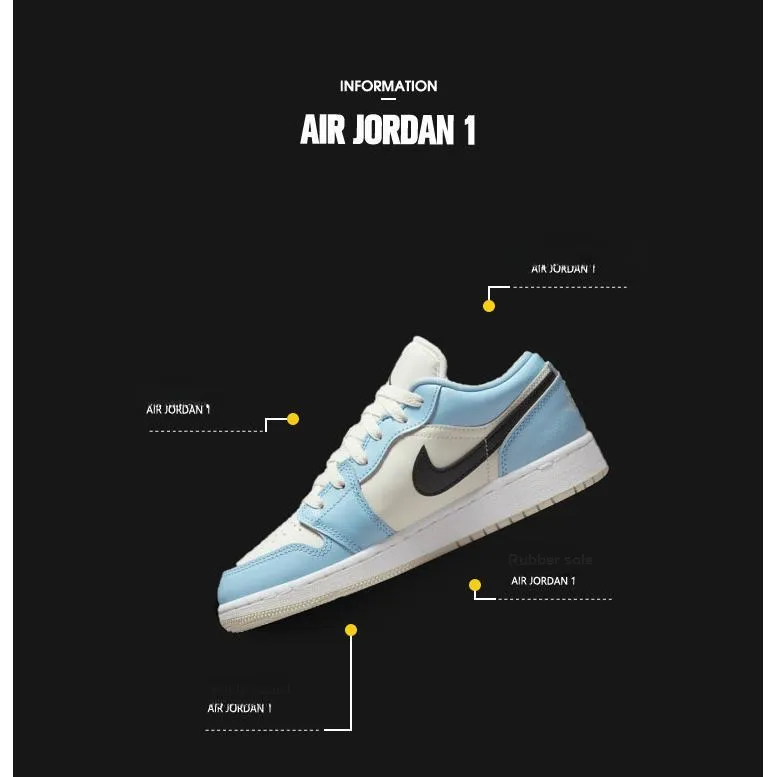 Jordan Kids Air Jordan 1 Low "Ice Blue" Sneakers-1