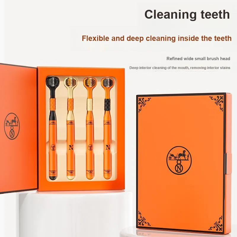 BANNER Luxe Advanced Triple-Layer Soft Velvet Toothbrushes Antibacterial Gum Protection Cleaning Tongue Gift Box Set-1