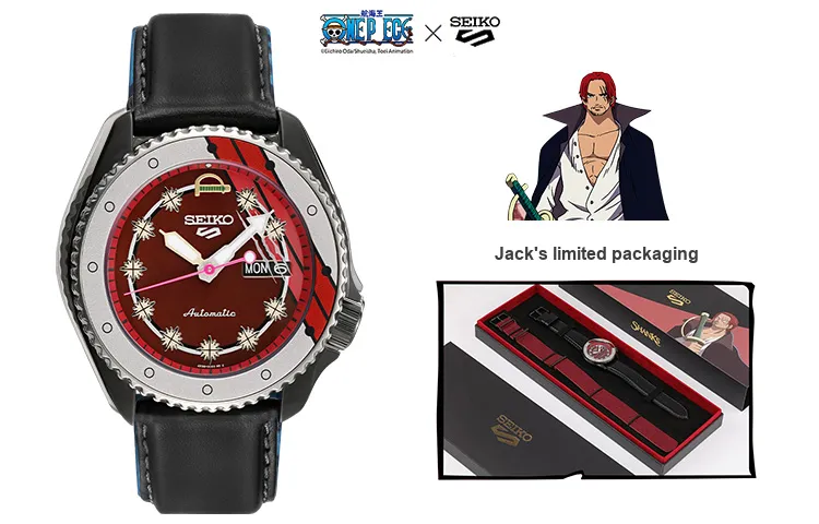 SEIKO SEIKO5 Collection Mechanical Movement Leather Watch Bands Watch Men's Watch Red Watch Dial-1
